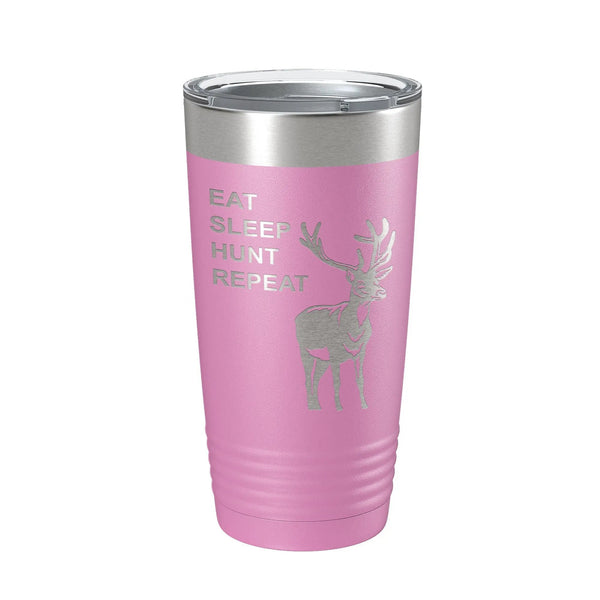 Bye Felicia® — Deer Hunter: Eat. Sleep. Hunt. Repeat. Laser-Etched Tumbler 🦌🔥-Tumblers - 20 oz Polar Camel-CarveBright-Light Purple-Bye Felicia Goods