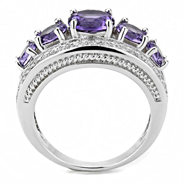 Bye Felicia Goods® Amethyst Statement Ring – Rhodium-Finished Brass Beauty