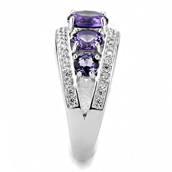 Bye Felicia Goods® Amethyst Statement Ring – Rhodium-Finished Brass Beauty