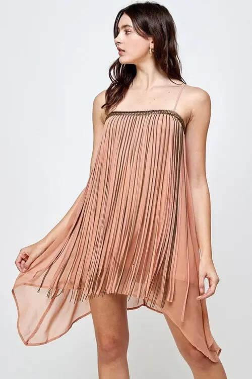 Bye Felicia® Metal Fringe Mini Dress – Sparkly Party Show-Stopper Bye Felicia Goods