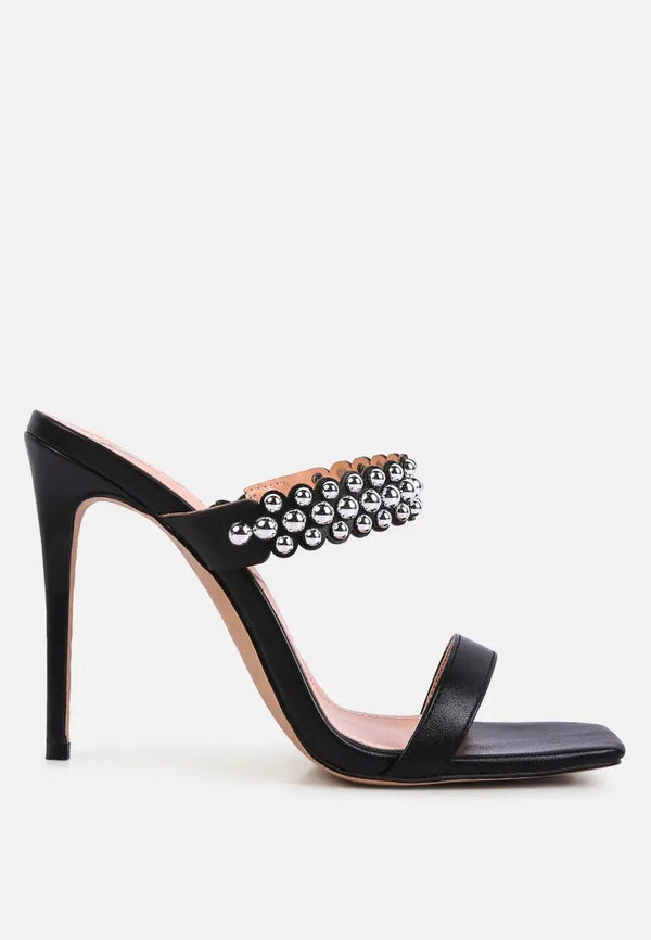Bandy Stieletto Heel Metal Stud Sandals-6