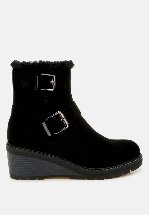 Big horn Faux Fur Harness Boots-5