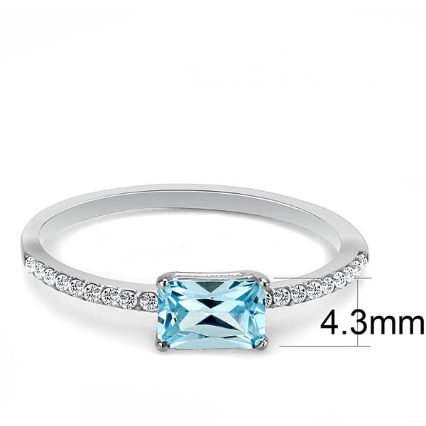 Bye Felicia Goods® Sea Blue CZ Ring – High-Polish Stainless Steel
