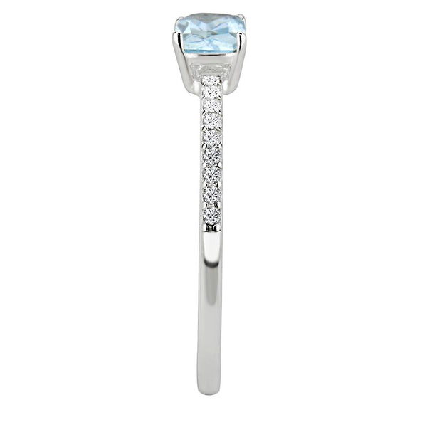 Bye Felicia Goods® Sea Blue CZ Ring – High-Polish Stainless Steel