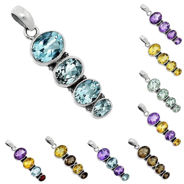 Bye Felicia® — Women's Natural Gemstone Oval Pendant in 925 Sterling Silver 💎✨-925 Sterling Silver Pendant-DESIRE GEM-Bye Felicia Goods