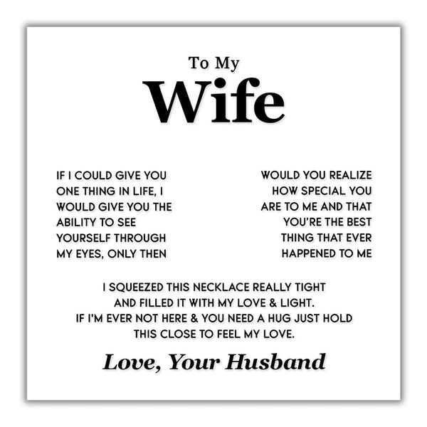 TRYNDI™ To My Wife Floating Heart Necklace With Authentic Swarovski Crystals-2