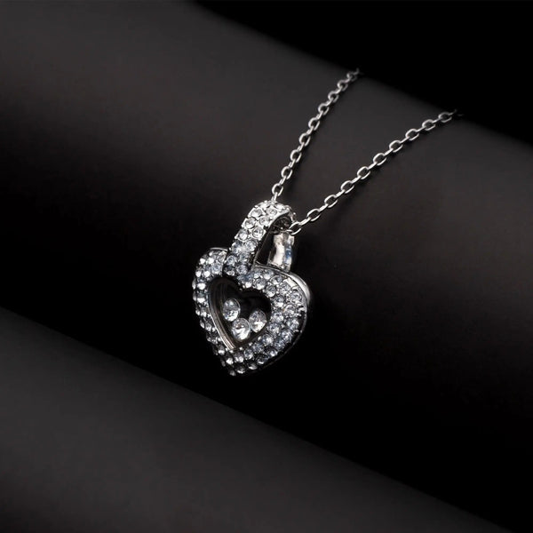 TRYNDI™ To My Wife Floating Heart Necklace With Authentic Swarovski Crystals-3