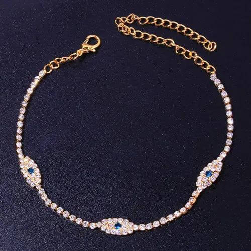 👁️🗨️ Bye Felicia® Evil Eye Protection Anklet – Gold or Silver Sparkle-Bye Felicia Goods-Bye Felicia Goods