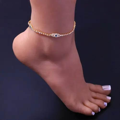 👁️🗨️ Bye Felicia® Evil Eye Protection Anklet – Gold or Silver Sparkle-Bye Felicia Goods-Bye Felicia Goods