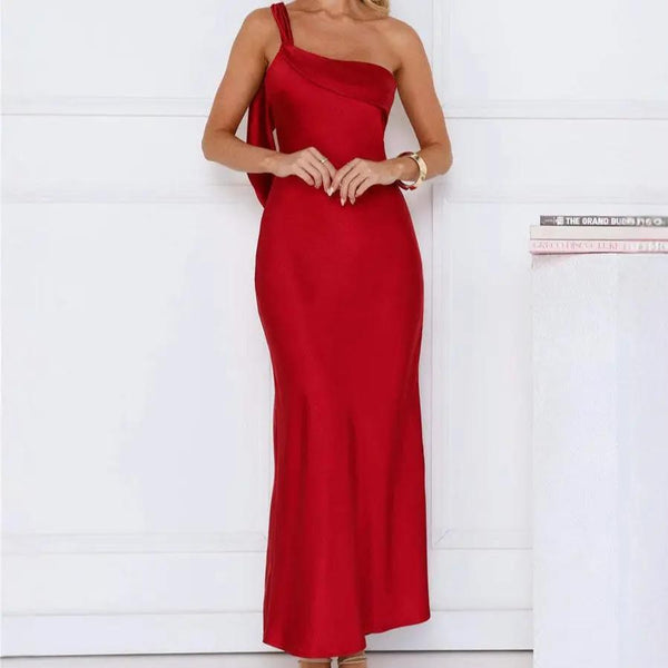 Strapless Satin Slit Long Dress For Women, Upper East Side, BYMANYC New York.-0