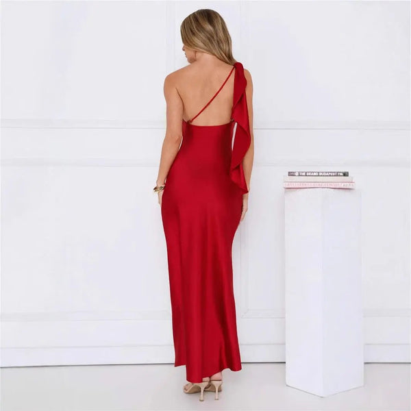 Strapless Satin Slit Long Dress For Women, Upper East Side, BYMANYC New York.-1