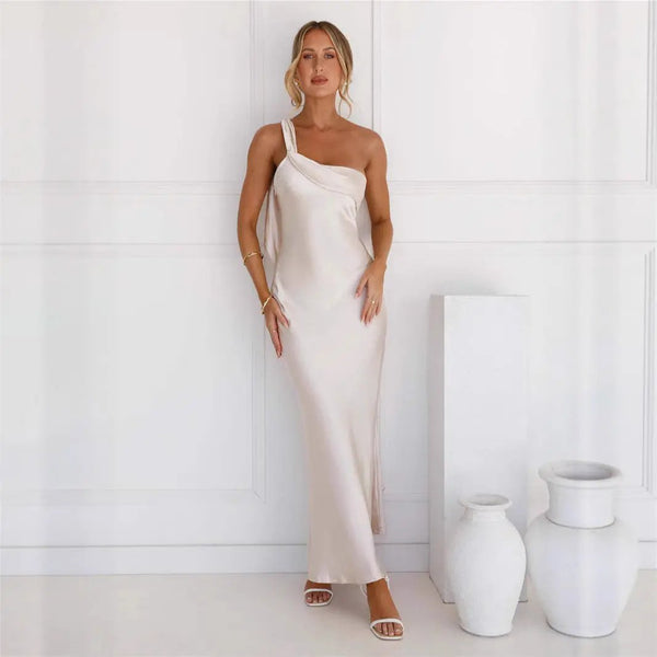 Strapless Satin Slit Long Dress For Women, Upper East Side, BYMANYC New York.-3