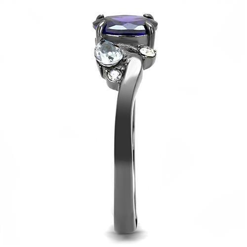 Bye Felicia Goods® Tanzanite CZ Statement Ring – IP Gunmetal Stainless Steel AAA Grade