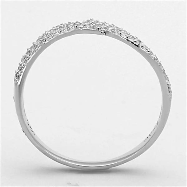TS146 - Rhodium 925 Sterling Silver Ring with AAA Grade CZ in Clear-2