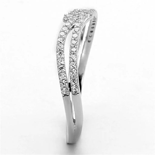 TS146 - Rhodium 925 Sterling Silver Ring with AAA Grade CZ in Clear-3