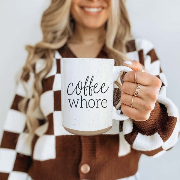 Bye Felicia Goods® “Coffee Whore” Ceramic Mug – Funny Oversized Coffee Cup