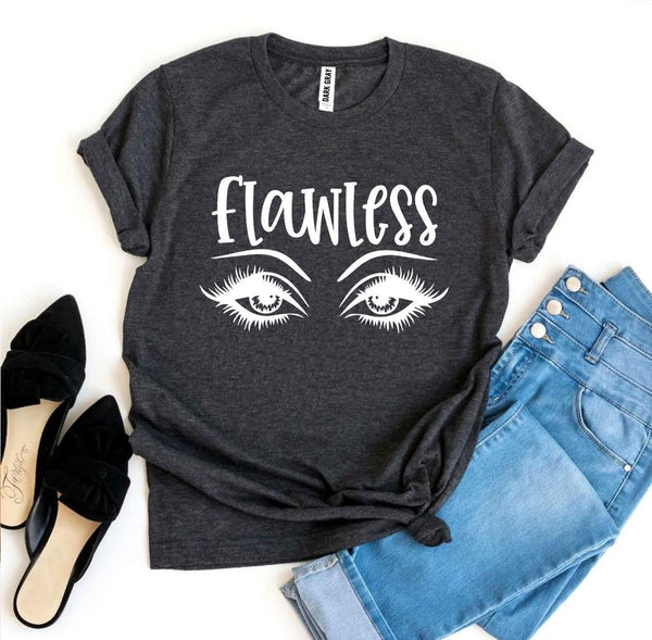 Bye Felicia Goods® “Flawless” Graphic T-Shirt – Pretty Eyes & Lashes Design