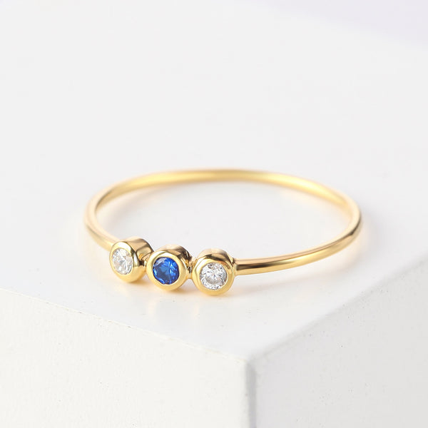 Bye Felicia Goods® Custom Birthstone Ring – Personalized Family Birthstone Ring | Sterling Silver Mother’s Ring Gift (Up to 5 Stones)