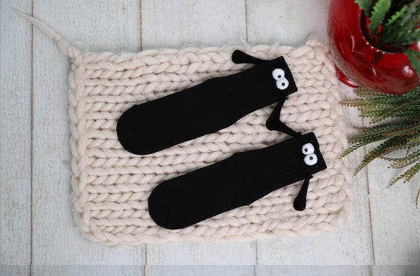Bye Felicia Goods® Black Magnetic Socks – Funny Couple Novelty Gift (Sizes 5–10)
