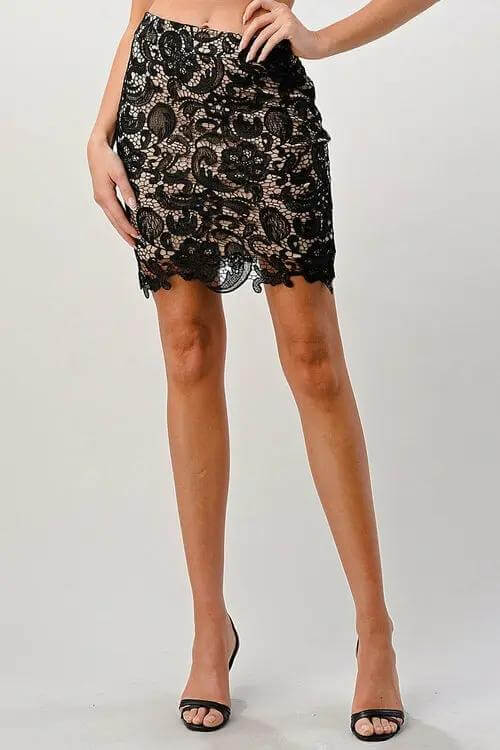 Bye Felicia® Lace Midi Mini Skirt – Sexy Sheer Statement Piece-Bye Felicia Goods-Bye Felicia Goods