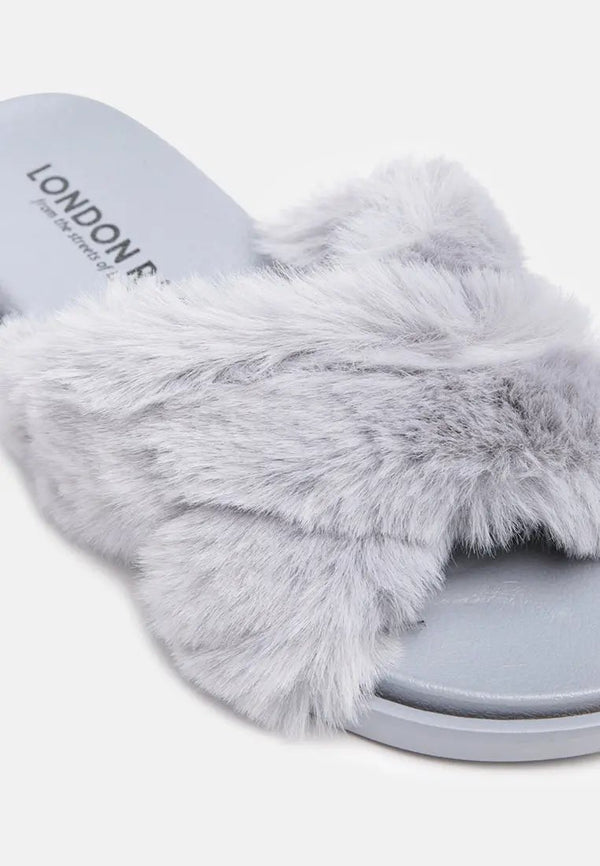 Homey Fur Slip-On Flats-3
