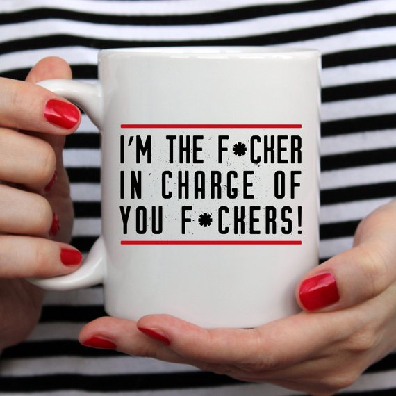 Bye Felicia Goods® “I’m the Fcker in Charge of You Fckers” Funny Coffee Mug – 11oz Ceramic
