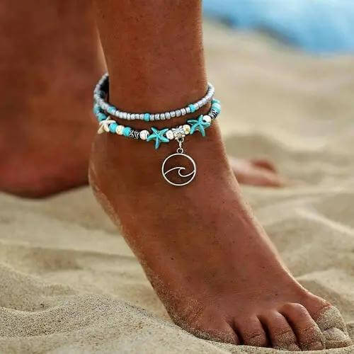 🌊 Bye Felicia® “Sea You Lookin’ Cute” Double-Layer Ocean Charm Anklet-Bye Felicia Goods-Bye Felicia Goods
