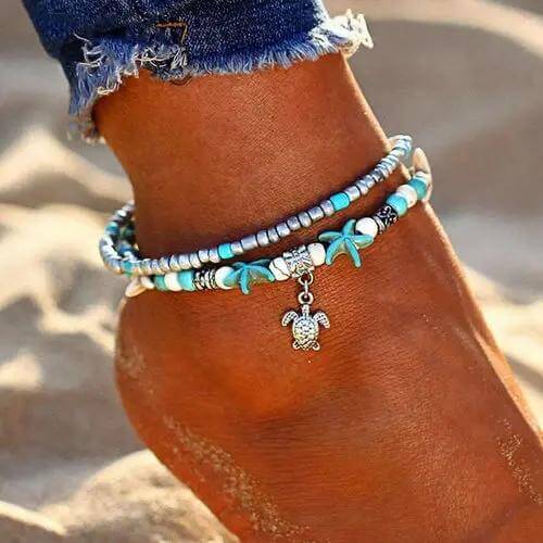 🌊 Bye Felicia® “Sea You Lookin’ Cute” Double-Layer Ocean Charm Anklet-Bye Felicia Goods-Bye Felicia Goods