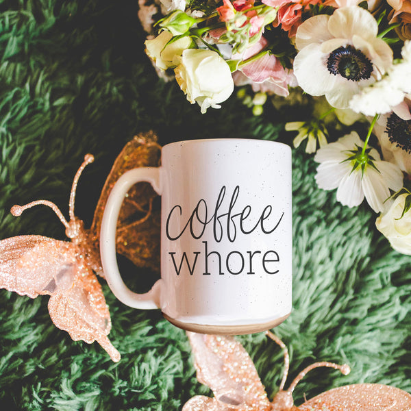Bye Felicia Goods® “Coffee Whore” Ceramic Mug – Funny Oversized Coffee Cup