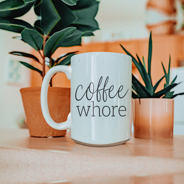 Bye Felicia Goods® “Coffee Whore” Ceramic Mug – Funny Oversized Coffee Cup