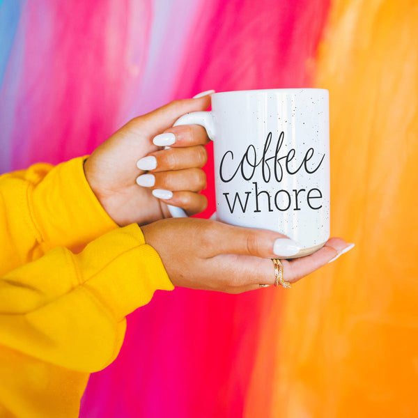Bye Felicia Goods® “Coffee Whore” Ceramic Mug – Funny Oversized Coffee Cup