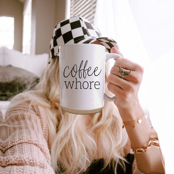 Bye Felicia Goods® “Coffee Whore” Ceramic Mug – Funny Oversized Coffee Cup