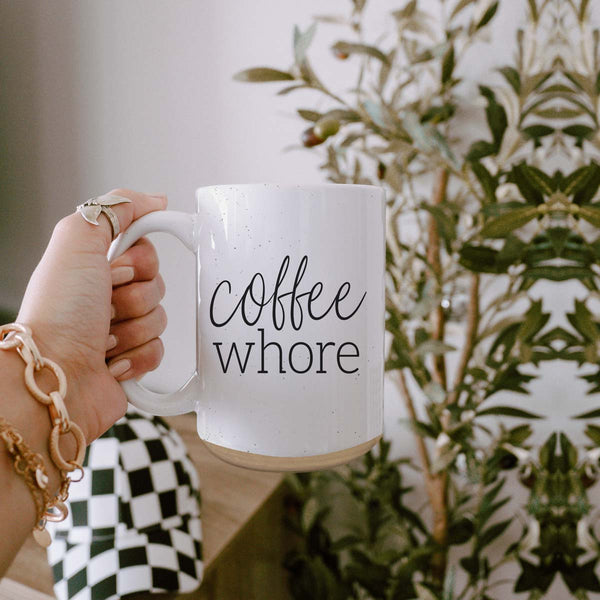 Bye Felicia Goods® “Coffee Whore” Ceramic Mug – Funny Oversized Coffee Cup