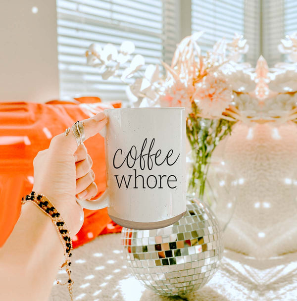 Bye Felicia Goods® “Coffee Whore” Ceramic Mug – Funny Oversized Coffee Cup