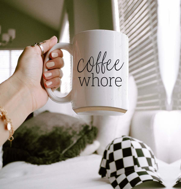 Bye Felicia Goods® “Coffee Whore” Ceramic Mug – Funny Oversized Coffee Cup