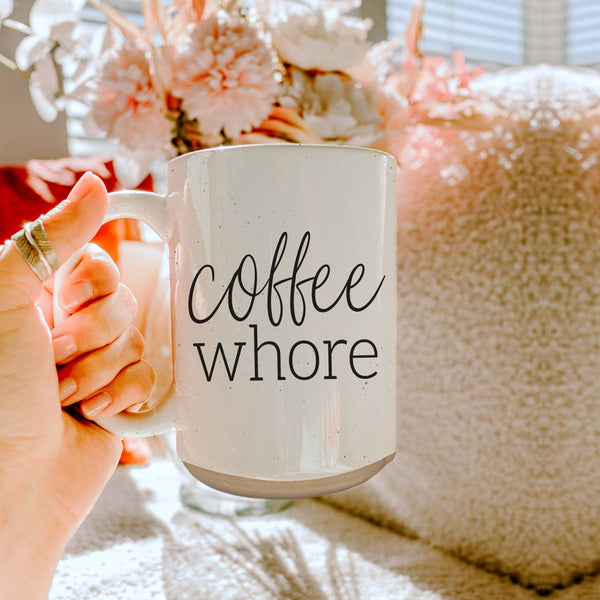 Bye Felicia Goods® “Coffee Whore” Ceramic Mug – Funny Oversized Coffee Cup