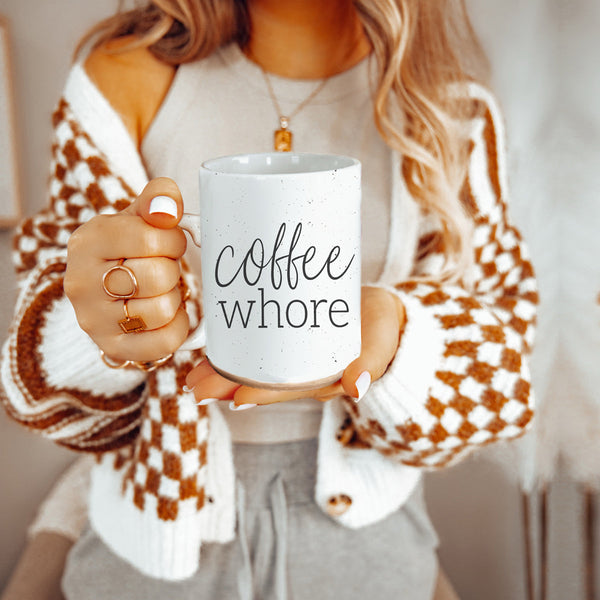 Bye Felicia Goods® “Coffee Whore” Ceramic Mug – Funny Oversized Coffee Cup
