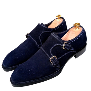 Double Monk - Suede Monk Dress Shoes-0