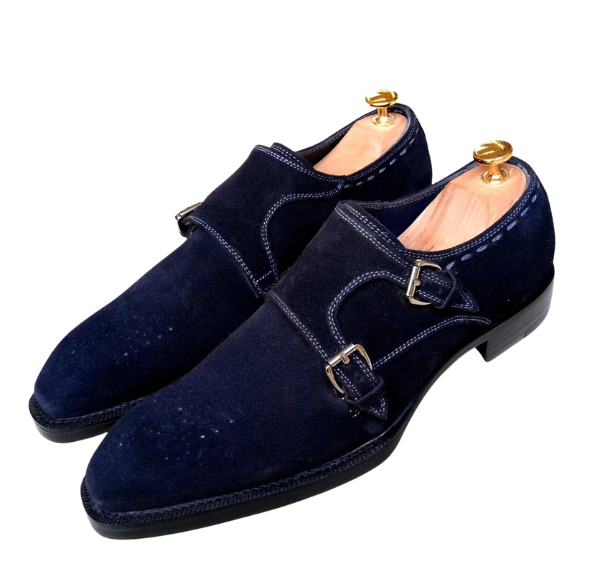 Double Monk - Suede Monk Dress Shoes-0