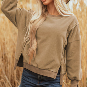 TatumFuzzy Sherpa Splicing Pullover Sweatshirt-0