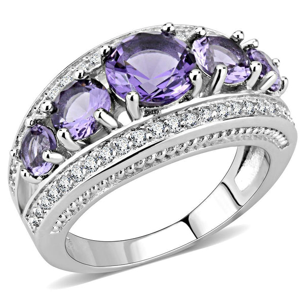 Bye Felicia Goods® Amethyst Statement Ring – Rhodium-Finished Brass Beauty
