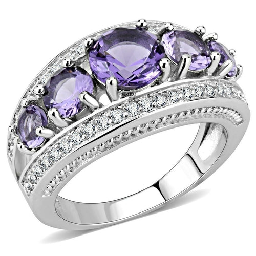 Bye Felicia Goods® Amethyst Statement Ring – Rhodium-Finished Brass Beauty