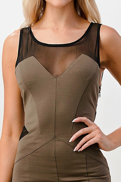 The Distraction – Mesh Cutout Bodycon Dress