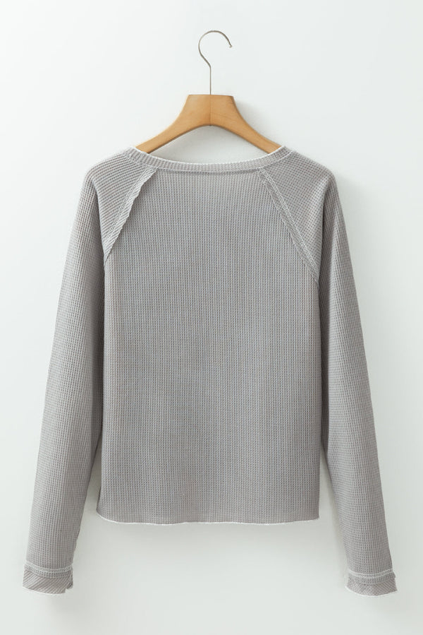 Daisy Textured Round Neck Long Sleeve Top-4