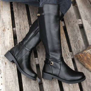 Josie Zipper Knee High Low Heel Boots-0