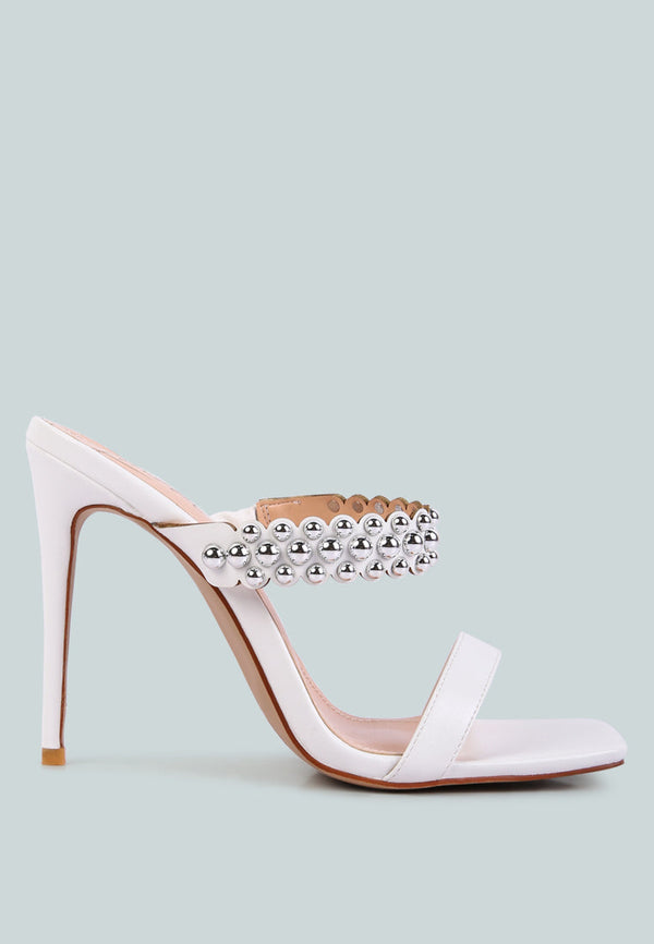 Bandy Stieletto Heel Metal Stud Sandals-0