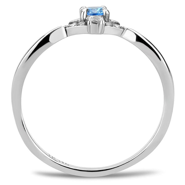 Bye Felicia Goods® Sea Blue CZ Ring – High-Polish Stainless Steel