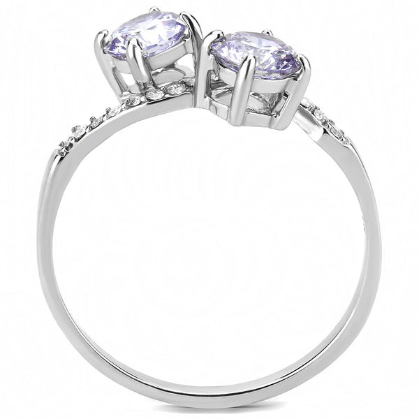 Bye Felicia Goods® Light Amethyst CZ Ring – High-Polish Stainless Steel