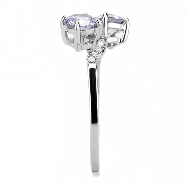 Bye Felicia Goods® Light Amethyst CZ Ring – High-Polish Stainless Steel