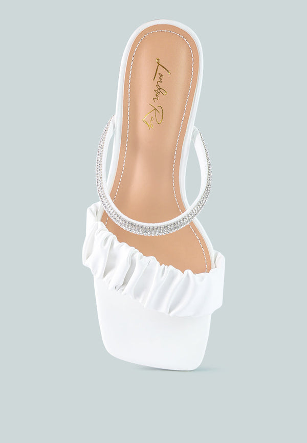 Date Look Clear Heel Rhinestone Sandals-4